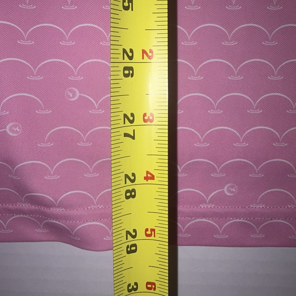 Waggle Golf Polo Shirt Men's Large Pink Golf Print Performance Short Sleeve L - Picture 8 of 8